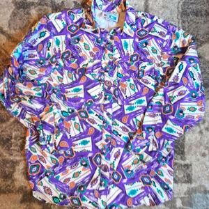 Vintage 90s Wrangler button down long sleeve shirt mens size large